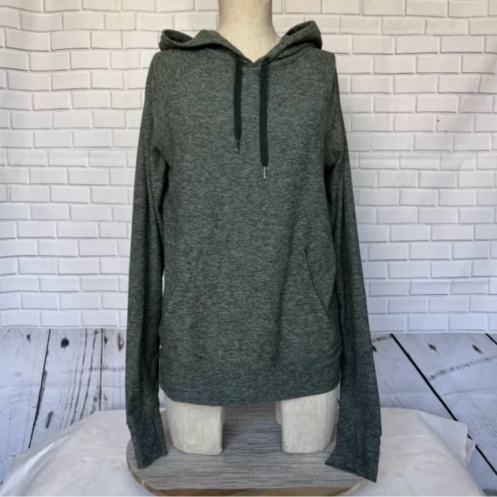 Outdoor Voices Women's Medium All Day CloudKnit Hoodie Heather Green Stretch